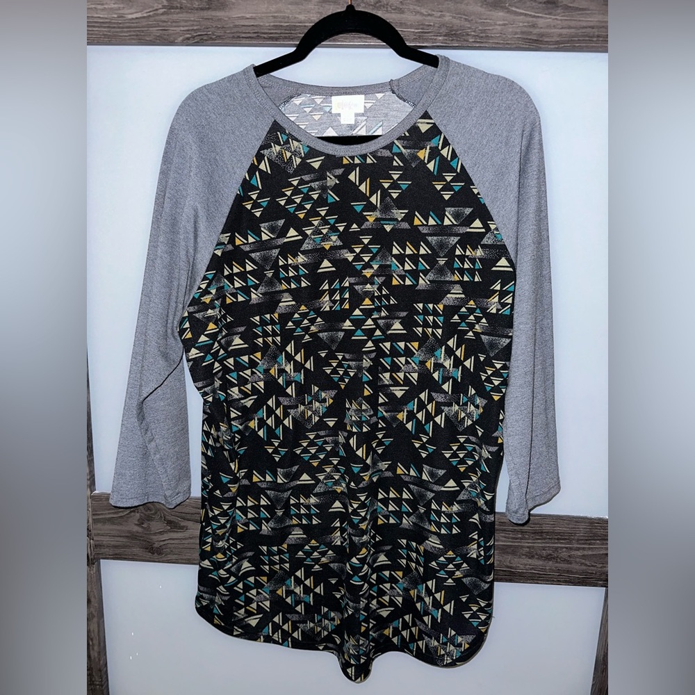 Geometric Pattern lularoe baseball style Randy Shirt